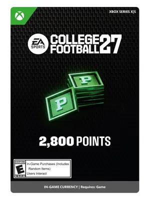 COLLEGE FOOTBALL 27 2800 Points